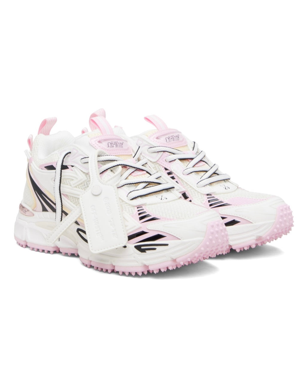 Off White White & Pink “Be Right Back” Sneakers