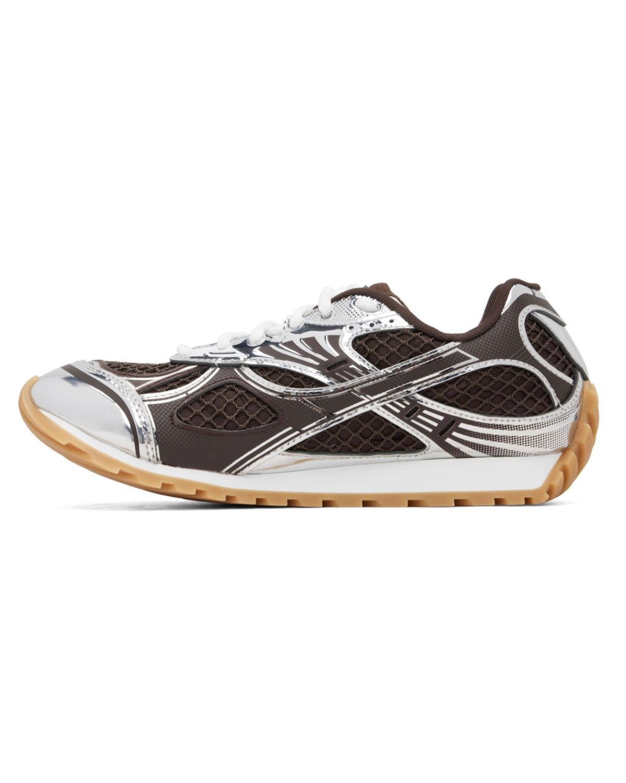 Bottega Veneta Brown & Silver Orbit Sneakers