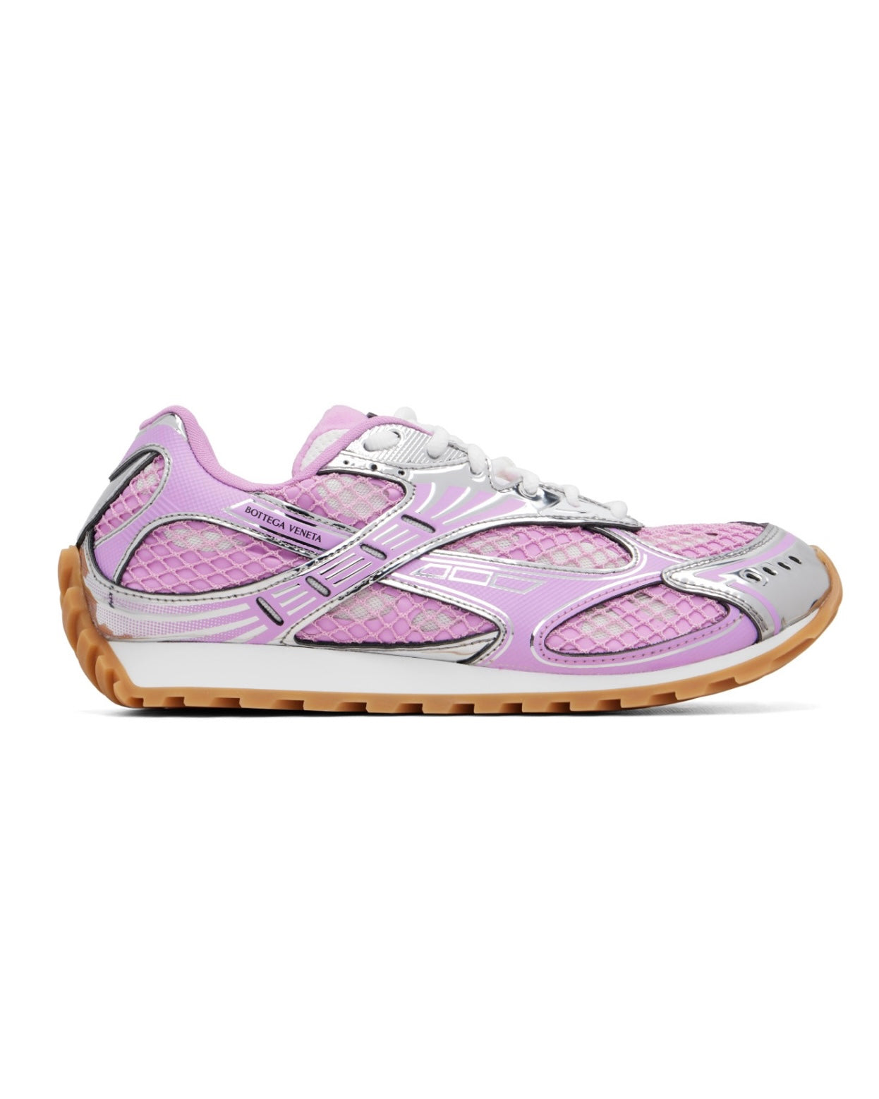 Bottega Veneta Pink & Silver Orbit Sneakers