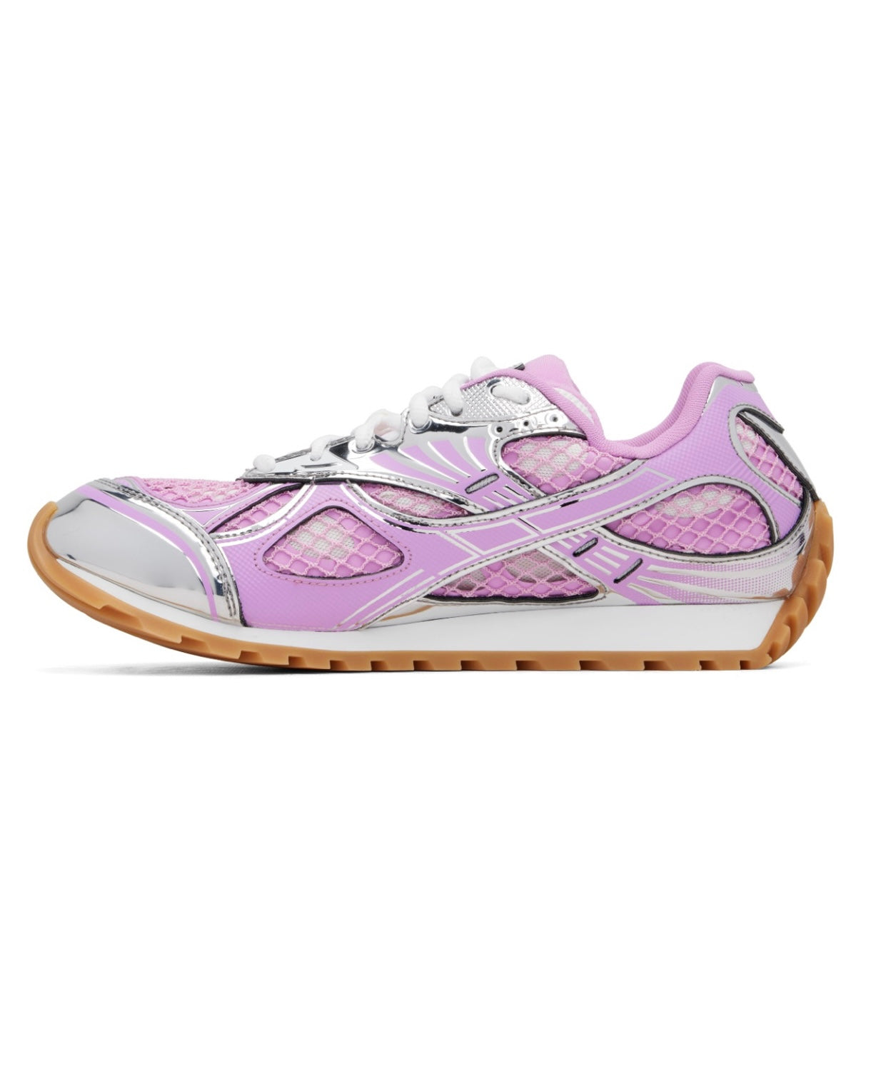 Bottega Veneta Pink & Silver Orbit Sneakers