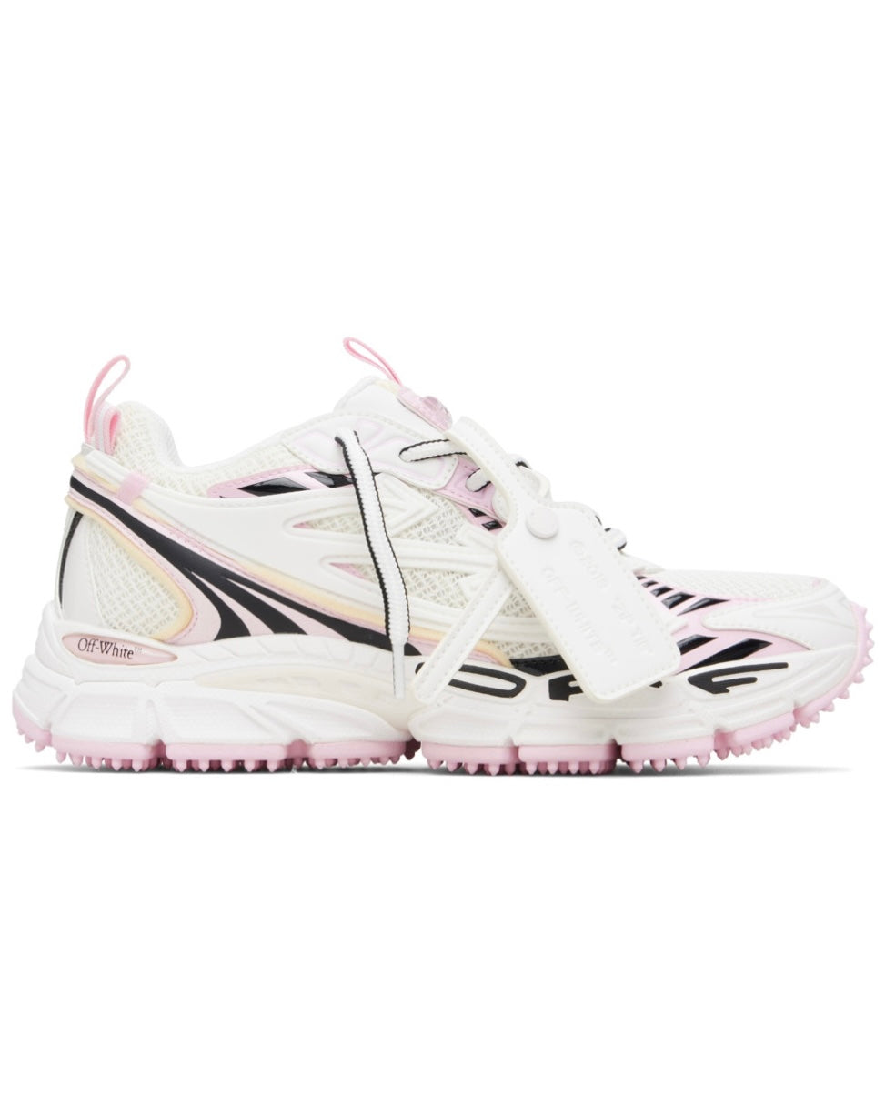Off White White & Pink “Be Right Back” Sneakers