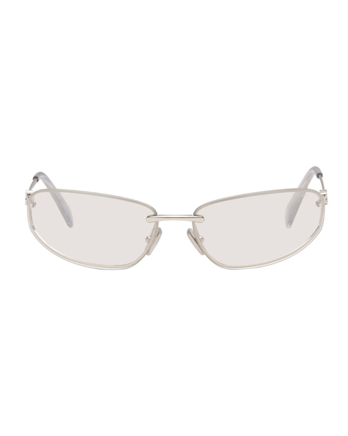 Miu Miu Silver Rimless Sunglasses