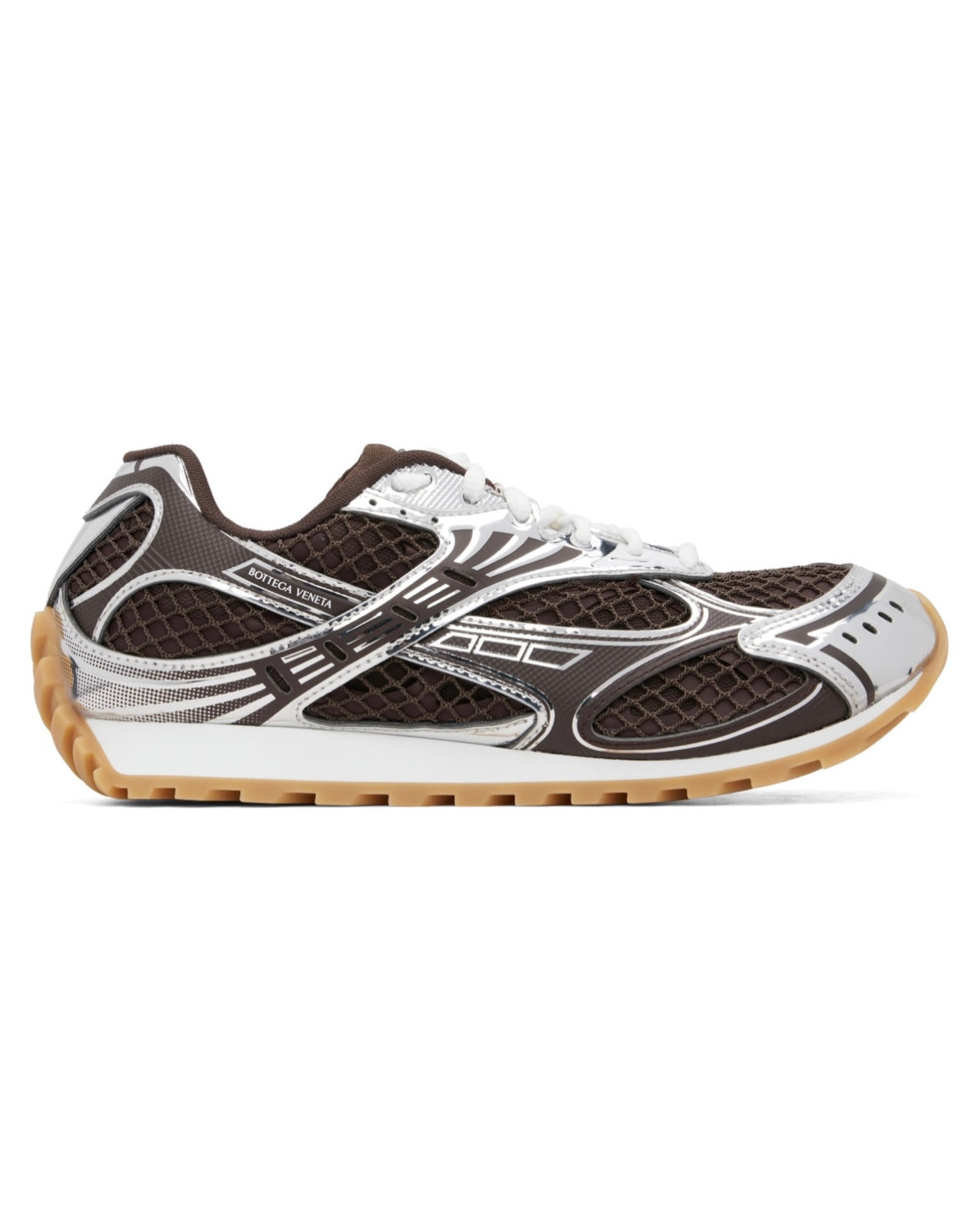 Bottega Veneta Brown & Silver Orbit Sneakers